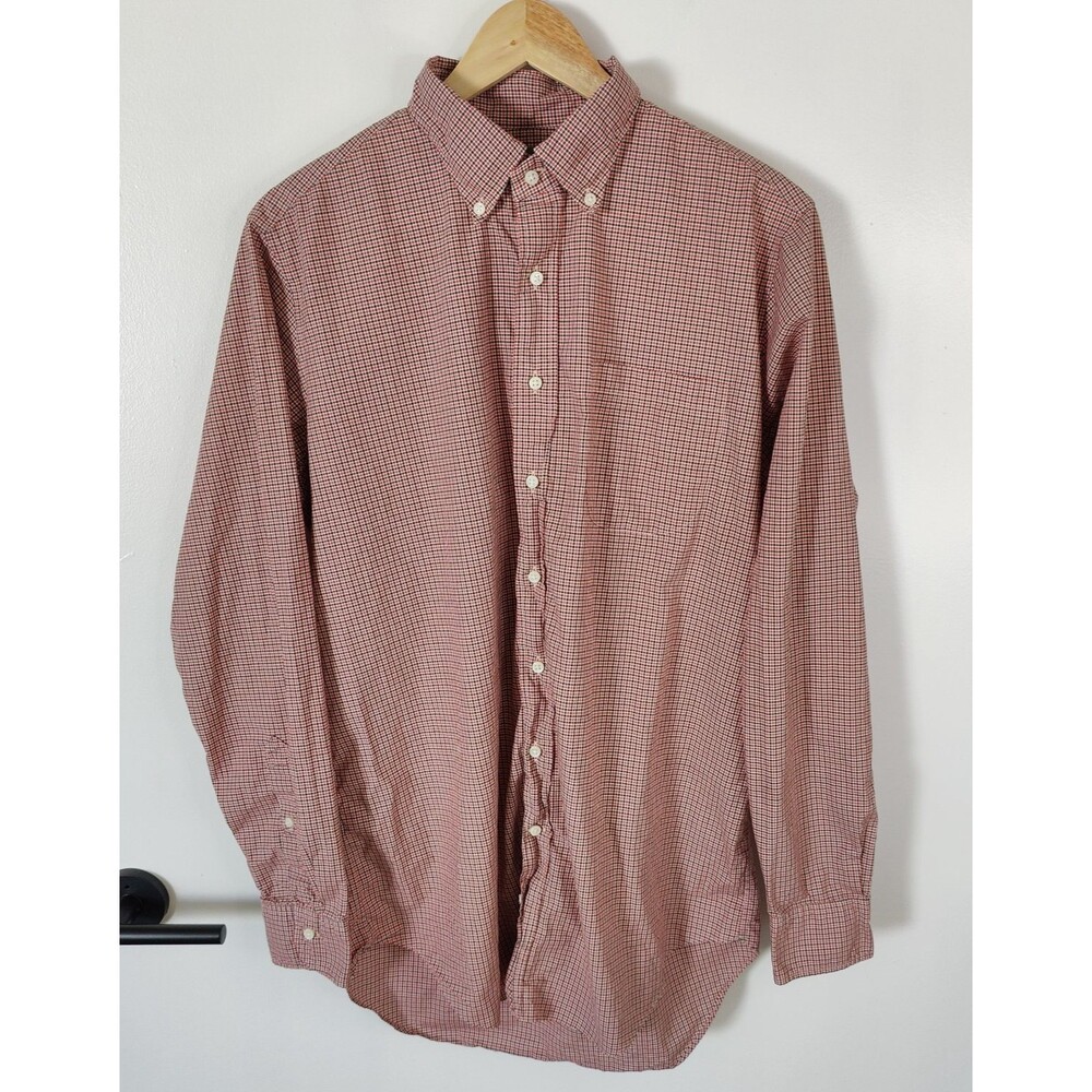 Sid Mashburn Shirt Mens M Red Gingham Check Long Sleeve Pocket Preppy